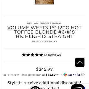 Hot Toffee 16 inch Bellami #6/#18